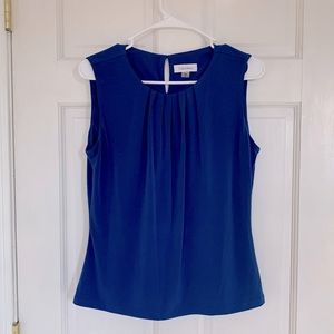 Royal blue sleeveless blouse
